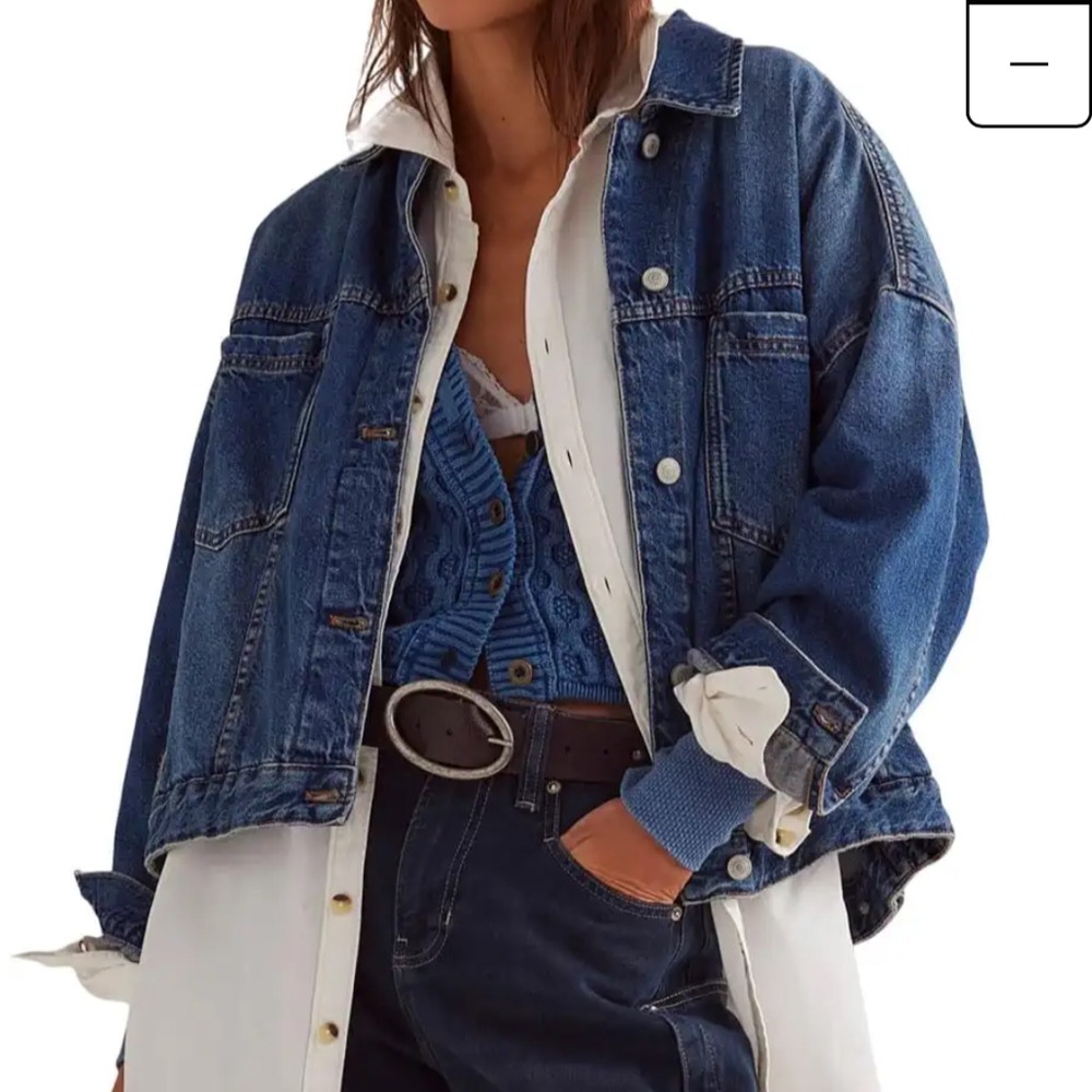 We The Free Opal Swing Indigo Denim Jacket